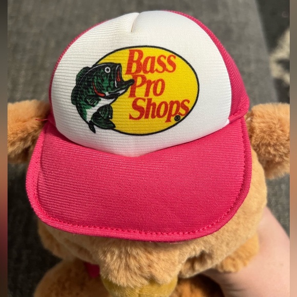 Bass Pro Shops Plush Stuffed Trucker Cap Bear Toy - Brown/Pink - Picture 4 of 10